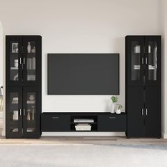 Σετ επίπλου τηλεόρασης FLORIN 3 pcs Μαύρο Επεξεργασμένο ξύλο 3398005