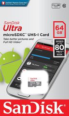 Sandisk Ultra microSDXC 64GB Class 10 with Adapter Mobile Silver για κινητό/tablet/Switch