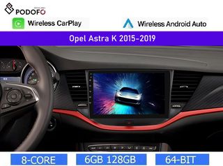 Opel Astra K (2015-2019) Android Car Radio 9" 6+128GB 8-Core Ασύρματο CarPlay & Aσύρματο Android Auto GPS WiFi DSP
