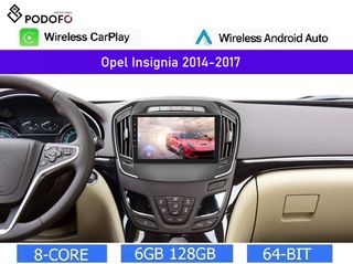 Opel Insignia (2014-2017) Android Car Radio 9" 6+128GB 8-Core Ασύρματο CarPlay & Aσύρματο Android Auto GPS WiFi DSP