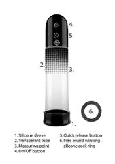 Shots Pumped Automatic Luv Pump Black 20cm-thumb-1