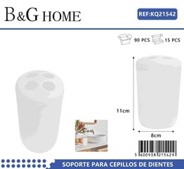 Θήκες οδοντόβουρτσας πλαστικές σε σετ 5Χ - White - 21542