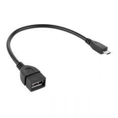 Cabletech DM-2908 Καλώδιο OTG USB - microUSB 20cm Μαύρο