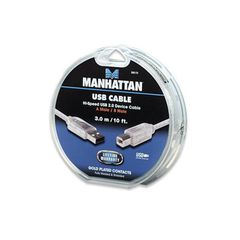 Manhattan 390170 καλώδιο USB Α σε USB B M/M cakebox ασημί 3m