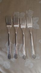 Πιρούνια (4) MH 3-30 silver plated CCCP, δεκαετίας'50, μήκους 19,5 εκατοστών