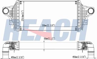 Ψυγείο Intercooler 4.0 (420-450CDi) Πετρέλαιο (550x280x64) (ΠΑΡΟΧΕΣ ΣΦΥΓΚΤΗΡΑ Φ76) κατάλληλο για MERCEDES ML 2005-2011 (W164) / 1645000000 - 1 Τεμ 1049958