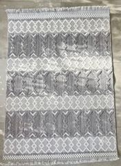 Royal Carpet Broadway Boho χαλί 133x190cm σαν καινούργιο, λευκό/γκρι με κρόσια