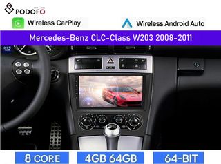 Mercedes Benz CLC W203 (2004-2008) Android Car Radio 9" 4+64GB 8-Core Ασύρματο CarPlay & Aσύρματο Android Auto| GPS | WiFi | DSP