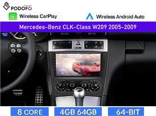 Mercedes Benz CLK W209 (2005-2009) Android Car Radio 9" 4+64GB 8-Core Ασύρματο CarPlay & Aσύρματο Android Auto| GPS | WiFi |DSP