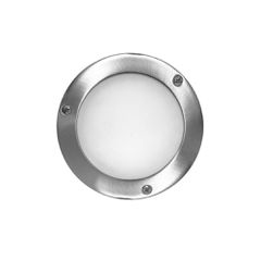 Πλαφονιέρα LED επίτοιχη 2.4W ψυχρό φως στρογγυλή σατινέ στεγανή IP54 αλουμίνιου με ματ γυαλί