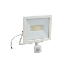 Προβολέας Led-smd 230V 50W με ανιχνευτή κίνησης ενδιάμεσο φως 4100K στεγανό IP65 λευκό χρώμα