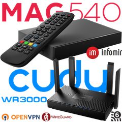 Set-top box MAG540 & router WIFI 6 διπλής ζώνης WR3000 CUDY 4K