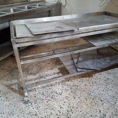 Πάγκος πλύσης συσκευών, εργαλείων ή άλλων αντικειμένων, 189*89*78/85 εκ, με αποχέτευση, ρόδες και ενδιάμεσο ράφι με αποσπώμενες επιφάνειες. Μεταχειρισμένο - STOCKINOX-thumb-7