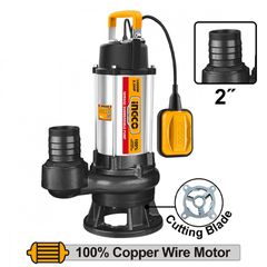 SPDB150068 Υποβρύχια Αντλία INOX με Κοπτήρα Λυμάτων 2HP 1500W - ΥΠΟΒΡΥΧΙΕΣ ΑΝΤΛΙΕΣ - INGCO (#SPDB150068)