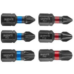 Graphite Σετ 6 Μύτες Κατσαβιδιού Αστέρι / Σταυρός Impact