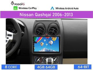 Nissan Qashqai (2006-2013) Android Car Radio 9" 4+64GB 8-Core Ασύρματο CarPlay & Aσύρματο Android Auto | GPS | WiFi | DSP | FM/RDS | BT 5.0