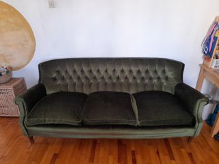 καναπές τριθέσιος βελούδο