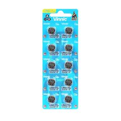 Buttoncell Vinnic LR1142F AG12 LR43 Τεμ. 10 με Διάτρητη Συσκευασία