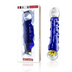 Lovatoy Γυάλινο Ρομαντικό Dildo 19cm Μπλε
