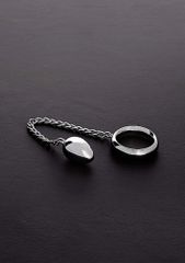 Anal Plug Egg with Cockring & Chain Stainless Steel 40x40mm