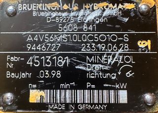 BRUENINGHAUS HYDROMATIK A4V56MS10LC5010-S ΥΔΡΑΥΛΙΚΗ ΑΝΤΛΙΑ 56cc/rev-thumb-3