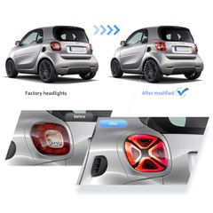 SMART 453 FORTWO - FORFOUR  FACELIFT VLAND LED REAR LIGHT BLACK SMOKED / CLEAR