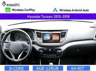 Hyundai Tucson (2015-18) Android 13 Οθόνη 9" | 6GB RAM +128GB ROM | Ασύρματο CarPlay & Aσύρματο Android Auto | GPS | WiFi | DSP