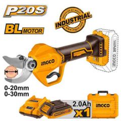 Ingco Ψαλίδι Κλαδέματος Μπαταρίας Brushless 20V 1x2Ah με Κοπή 30mm σε Βαλιτσάκι CSSLI203083
