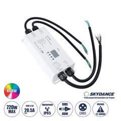IP65 D4-WP SKYDANCE DC DMX & RDM Dimmer High Speed Controller / Decoder 4 Καναλιών DC 12-36V 4 x 5A 180W - Max 20.5A 720W - Αδιάβροχος IP65 Μ17 x Π8 x Υ4cm - 5 Years Warranty