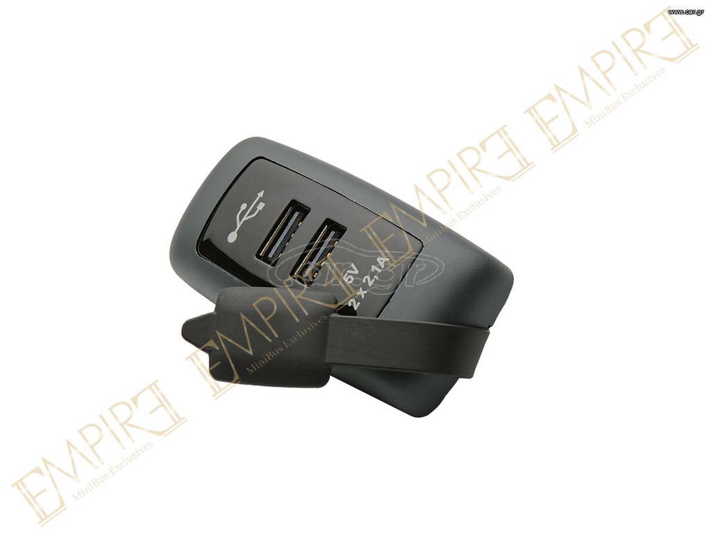 Διπλή Θύρα USB Πλακέ Ορθογώνια – Σταθερής Τοποθέτησης σε Λεωφορεία, Minibus, Αυτοκίνητα, Τροχόσπιτα κ.α