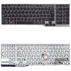 Πληκτρολόγιο Laptop - Keyboard για Fujitsu E557 E753 E754 E756 E554 E556 CP670825-03 FJM14B96003D85 002-12856L-HF01 US Pointer Black Silver Frame ( Κωδ.40384USPOINTERSILVER )