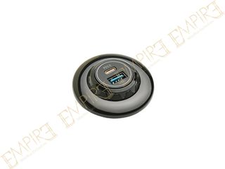 Διπλή Θύρα USB Στρόγγυλη (USB-A & USB-C) Σταθερής Τοποθέτησης σε Λεωφορεία, Minibus, Αυτοκίνητα, Τροχόσπιτα κ.α