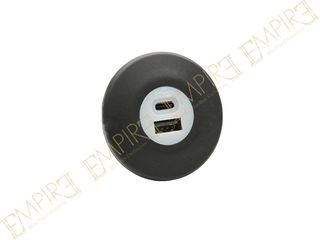 Διπλή Θύρα USB Στρόγγυλη (USB-A & USB-C) Σταθερής Τοποθέτησης σε Λεωφορεία, Minibus, Αυτοκίνητα, Τροχόσπιτα κ.α
