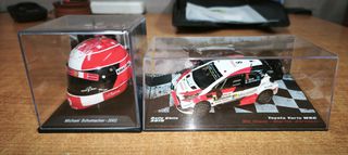 Μινιατούρες 1:43 Κράνος Ferrari και Toyota Yaris wrc