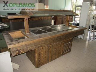 Μπουφές Ξενοδοχείου Hot & Cold (Salad Bar + Μπεν Μαρί) Ξύλινος 2.6m