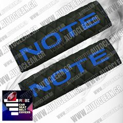 NISSAN NOTE ΜΑΞΙΛΑΡΑΚΙΑ ΖΩΝΗΣ ΤΕΧΝΟΔΕΡΜΑ RUBI ΜΑΥΡΟ ΜΕ ΜΠΛΕ ΚΕΝΤΗΜΑΤΑ NOTE ΕΛΛΗΝΙΚΗΣ ΚΑΤΑΣΚΕΥΗΣ ΣΕΤ 2ΤΜΧ