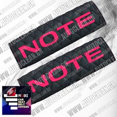 NISSAN NOTE ΜΑΞΙΛΑΡΑΚΙΑ ΖΩΝΗΣ ΤΕΧΝΟΔΕΡΜΑ RUBI ΜΑΥΡΟ ΜΕ ΡΟΖ ΚΕΝΤΗΜΑΤΑ NOTE ΕΛΛΗΝΙΚΗΣ ΚΑΤΑΣΚΕΥΗΣ ΣΕΤ 2ΤΜΧ