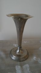 Ανθοδοχείο Wiskemann silver plated (επάργυρο) Hotel De Flandre, εποχής Art Nouveau (1890-1910). Ύψος 19 εκατοστά.