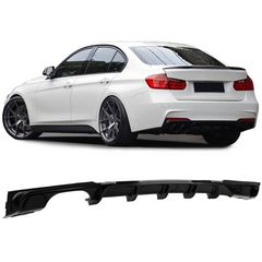 Diffuser Πίσω Προφυλακτήρα Για Bmw 3 F30/F31 11-19 M-Packet Μαύρο Γυαλιστερό Με 1 Διπλή Τρύπα Εξάτμισης Αριστερά Από Abs Πλαστικό 1 Τεμάχιο