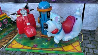 Double Doppio Red Moto and Dog Kiddie Ride Διπλό Κουνιστό Κόκκινη Μηχανή και Σκύλος Παιδικό Παιχνίδι