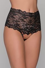 Ψηλόμεσο Slip String με Δαντέλα Τιγρέ