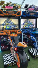 Moto Gp Double Motocycle Arcade Game Μηχανή Διπλή Ηλεκτρονική για παιδιά Πορτοκαλί και Μπλε