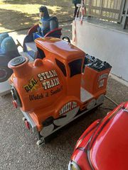 Steam Train Orange Kiddie Ride Πορτοκαλί Τρένο Κουνιστό παιχνίδι για Παιδιά