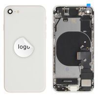 For iPhone/iPad (APSE0024WPSP-B) Rear Cover (Pulled B) incl. small parts - White, For iPhone SE (2022)