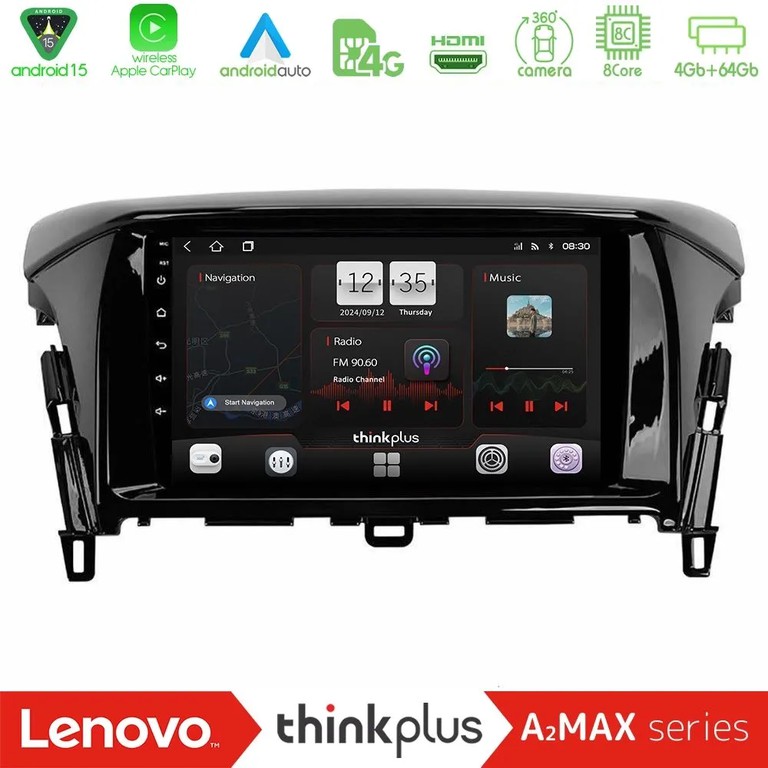 Lenovo Thinkplus A2MAX Series 8Core Android15 4+64GB Mitsubishi Eclipse Cross Navigation Multimedia Tablet 9"