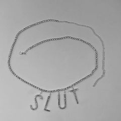 Sexy Rhinestone Slut Waist Chain