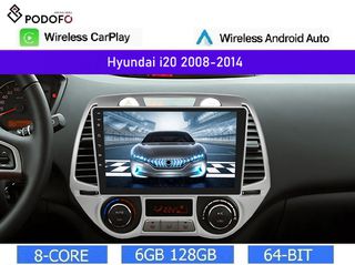 Hyundai i20 (2008-14) 9" Οθόνη Αφής Android 13 | 6GB RAM +128GB ROM | Ασύρματο CarPlay & Aσύρματο Android Auto | GPS, WiFi, DSP