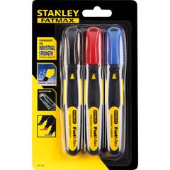 ΜΑΡΚΑΔΟΡΟΙ 3τμχ ΜΑΥΡΟ-ΚΟΚΚΙΝΟ-ΜΠΛΕ FATMAX STANLEY 0-47-315