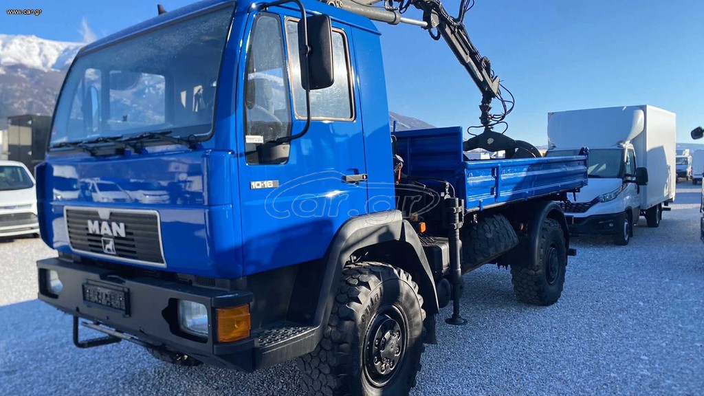 Ανατροπή + Γερανός MAN 1999 Man L 10.163  4 х 4