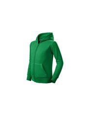 Children's Trendy Zipper Sweatshirt Grass Green
